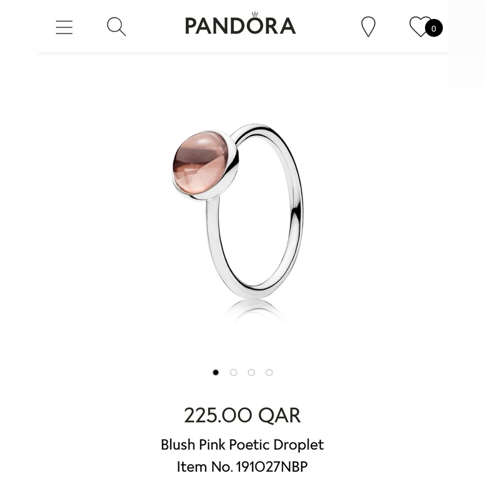 Blush Poetic droplet ring